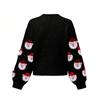 Women's Color Crewneck Cute Knit Pullover Top for Christmas Party
