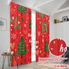 2pcs,2D Plane Printing Curtains Digital Printed Christmas Tree Merry Holidays (2) Polyester Easy Install (without Rod) All