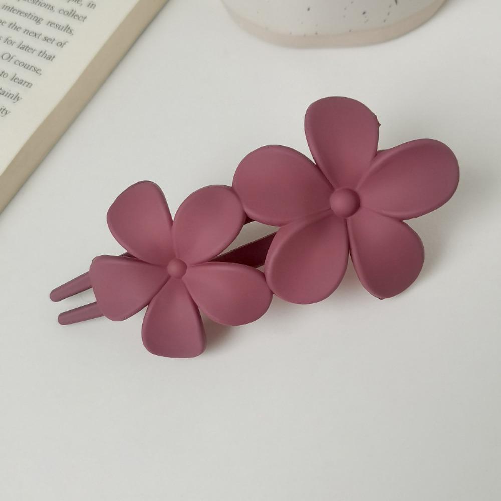 7 PCS Frosted Flower Barrettes Matte Hair Accessories Flat Hair Claw Clips  Beach Party