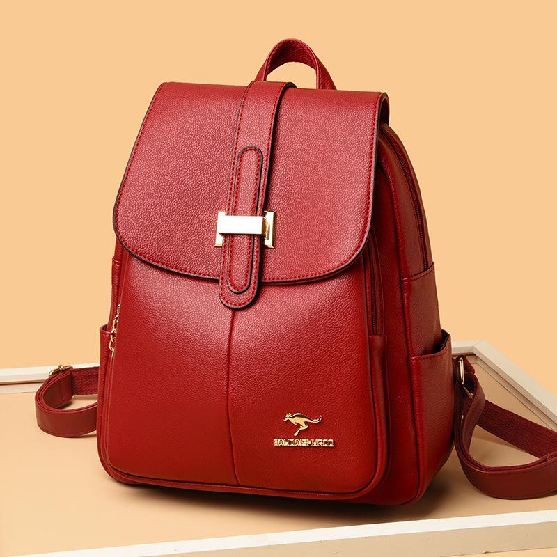 Europäischer und Amerikanischer Retro Damenrucksack Im Herbst Neu Einfarbiger Damen Schulrucksack Lässige Reise Schultertasche