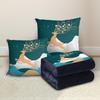 Custom Cartoon Plush Throw Pillow Blanket with Fleece Lining