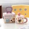 Creative Design Girl Heart Ceramic Cup Anime Cute Mug Drinking Water Cup Cat Coffee Cup Souvenir Gift Hand Box