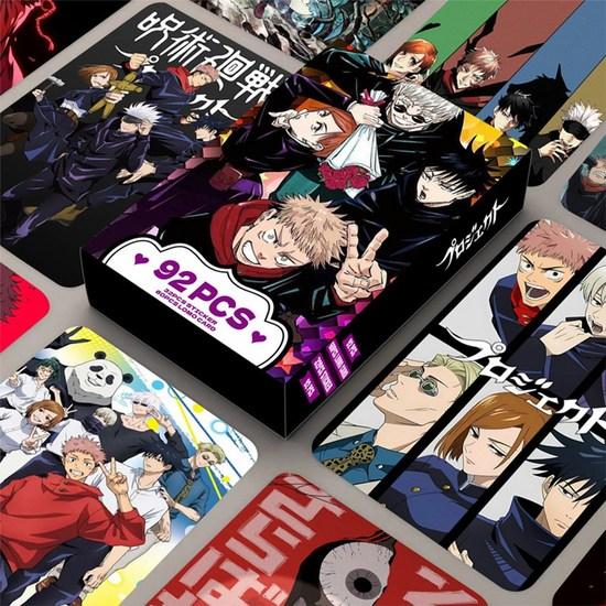 Jujutsu Rotation Poker 60pcs Sticker 32pcs Goods Photo Card Gojo Satoru, Popular Korean Game