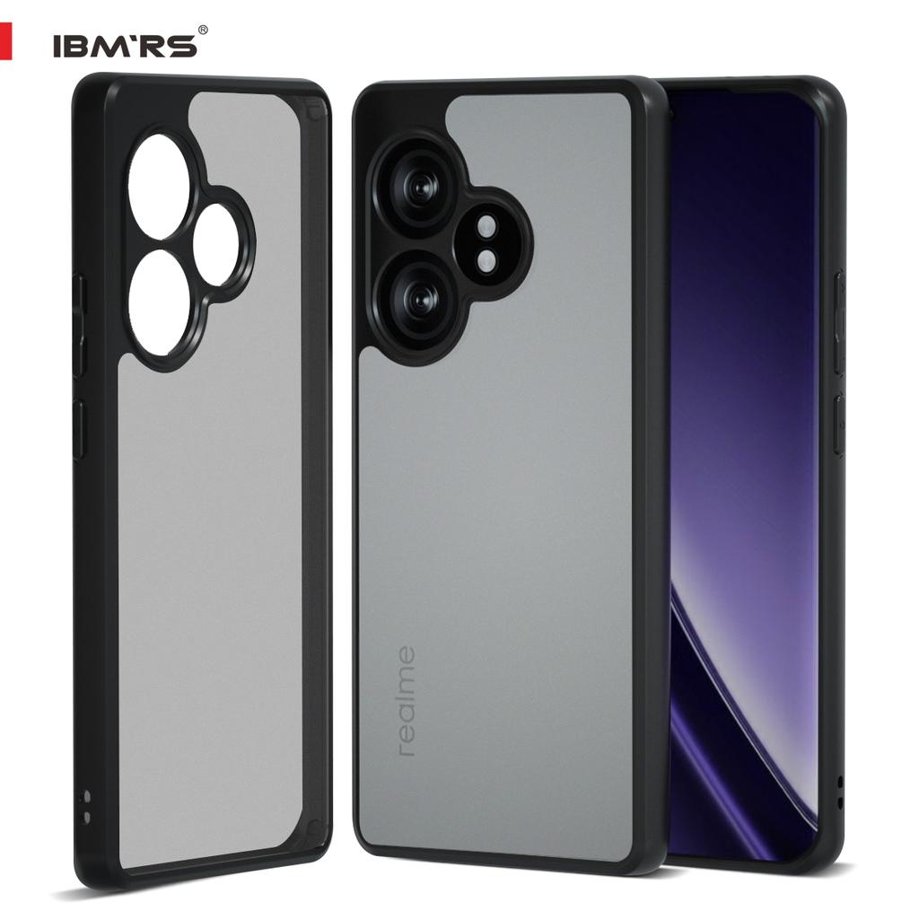 (Comes with Wrist strap)IBMRS for Realme GT Neo6 SE Phone Case,Translucent Matte Shockproof Protective Case Cover ,Camo Black