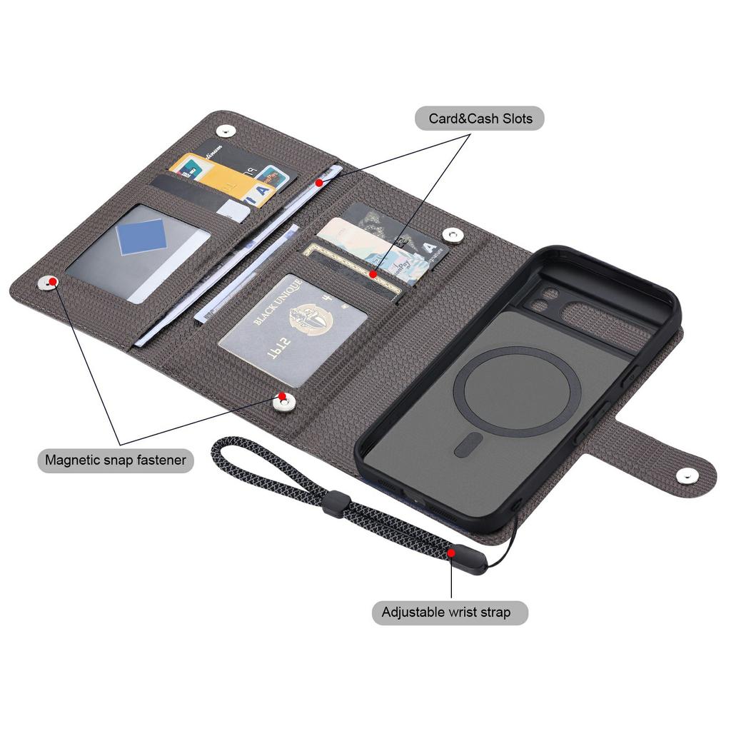 VILI GHA Series For Google Pixel 8 Pro RFID Blocking Case Card Holder Phone Cover Magnetic Case