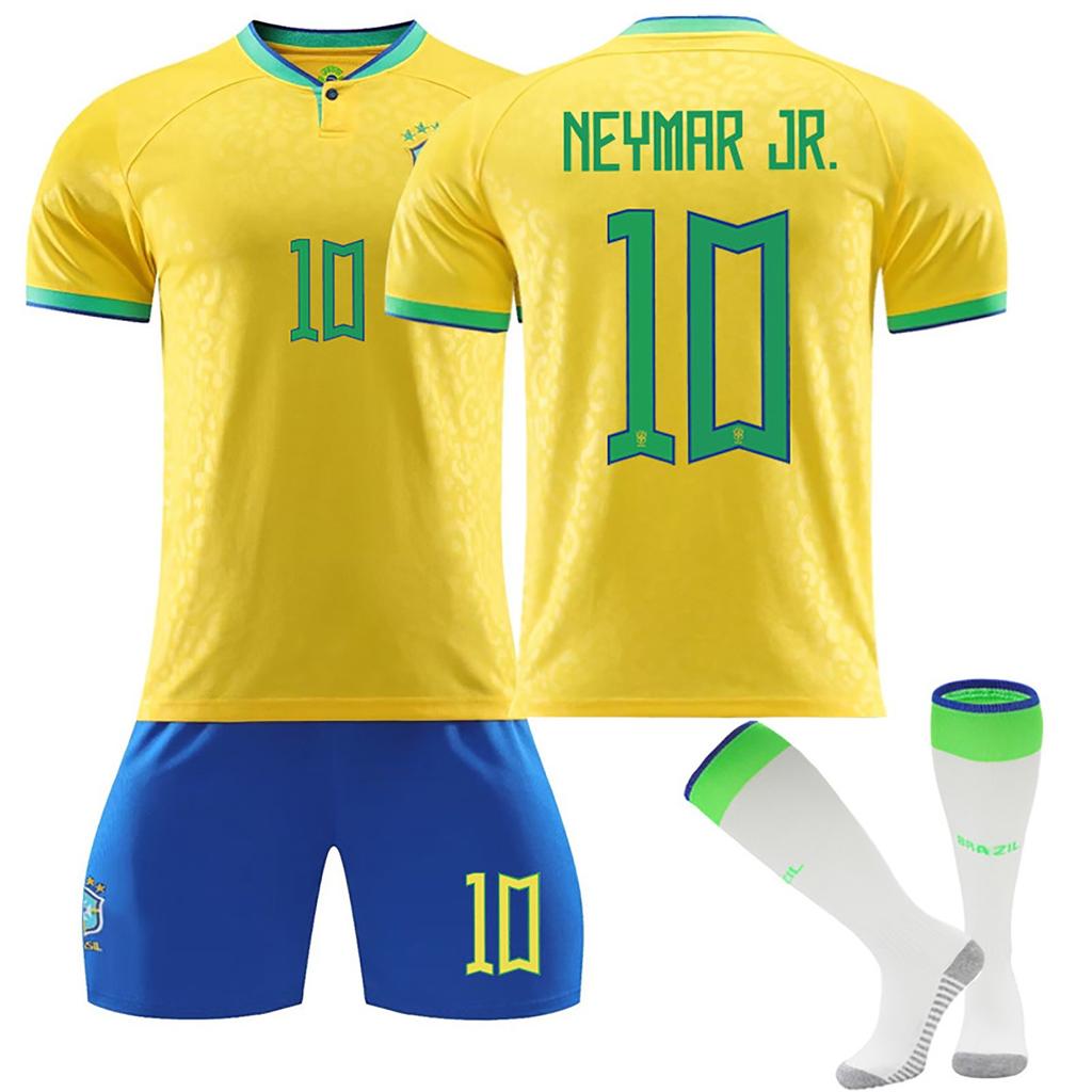 Children's Football Training Suit Set 22/23 Brazil National Team, Home Children's Football Training Suit Set