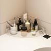 Stainless steel Rack Multi-Layer Transparent Bathroom Shelf Storage Trolley Easy-Move Corner Space-Saving for Bathroom