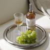 Round Serving Tray Stainless Steel Serving Platter European Round Decorative Tray for Coffee Table Bar Party Entertaining Silver