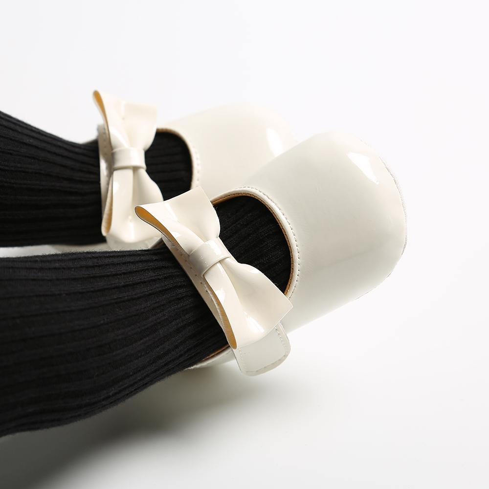 Newborn Baby Shoes Infant Girls Shoes PU Anti-slip Bowknot Classic Princess Dress Shoes Toddler First Walker Crib Shoe