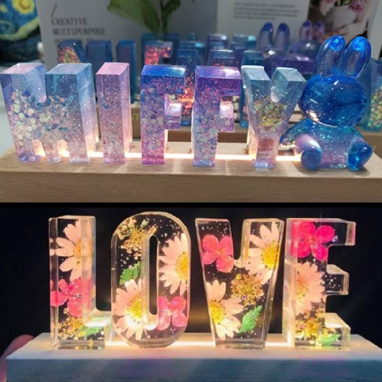 Wooden Led Display Base Stand Crystal Glass Light Base Stand for Resin-Arts