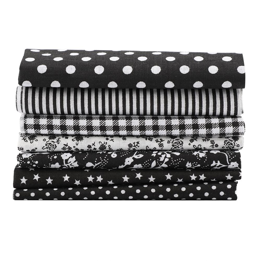 7pcs 50*50cm Cotton Fabric DIY Assorted Squares Pre Cut Bedding Kit Quarters Bundle