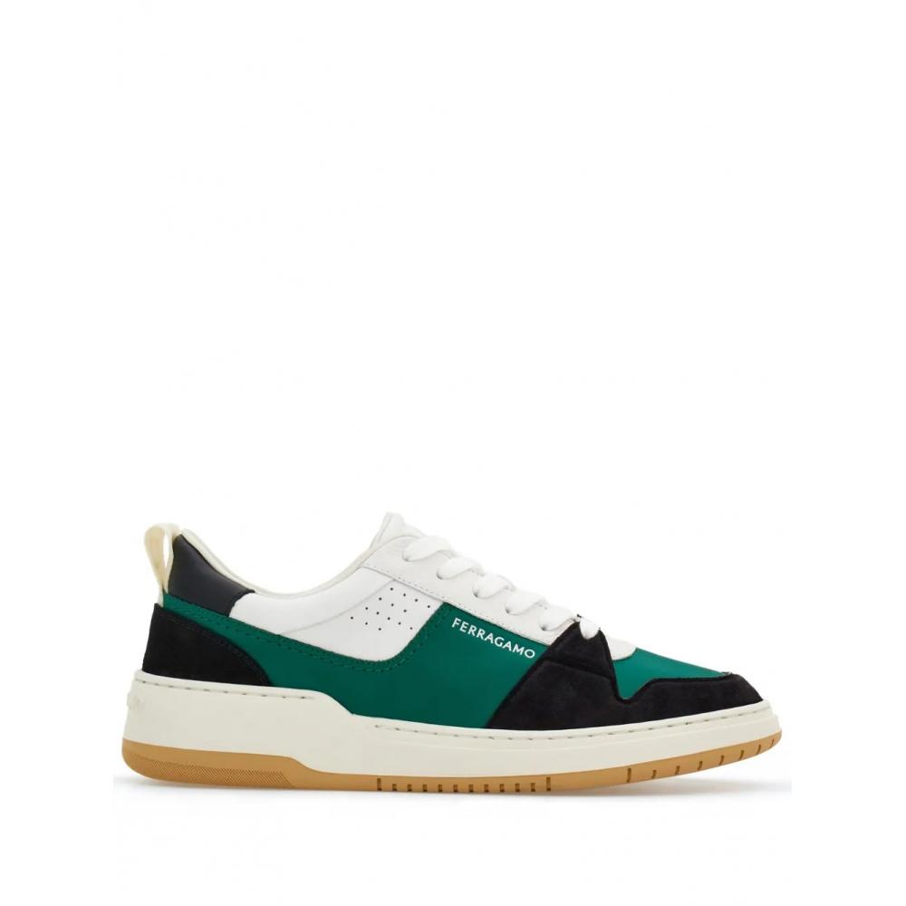 Salvatore Ferragamo Ferragamo Dennis Panelled Sneakers Green