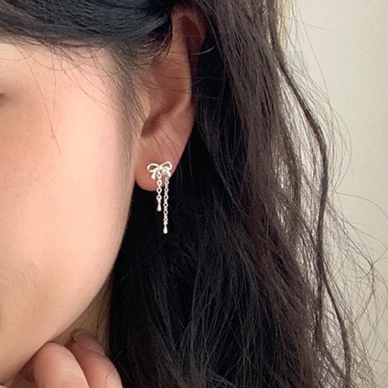 Koreanische Quasten-Schleifen-Ohrringe: Süßer Ins-Stil, Einzigartiges Mädchenhaftes Design