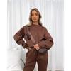 Autumn and Winter Solid Color Round Neck Pullover Long Pants Women's Fashion Casual Long Sleeved Sweatshirt Set