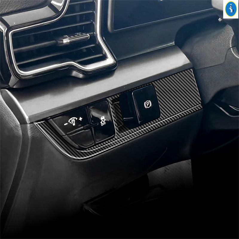 ABS Carbon Fiber Look Central Control Trument Decoration Strip Cover Trim For Kia Sportage NQ5 2024 Car Accessories