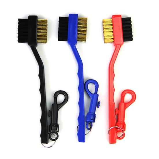 Golf Cleaning Brush 2 Sided Useful Plastic Steel Golf Club Brush for Outdoor