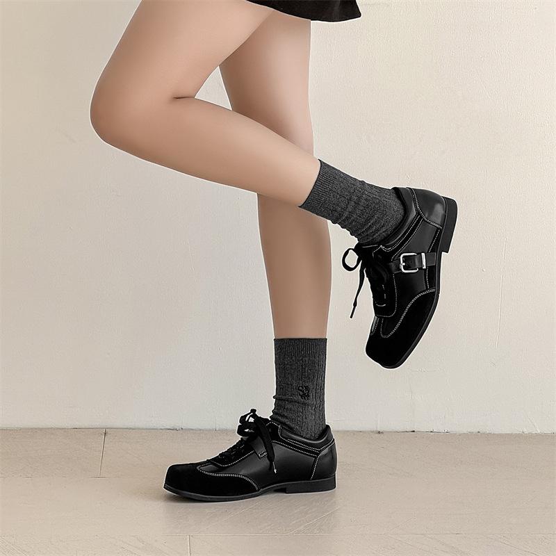 

Туфли дерби мужские кожаные туфли кожаные низкие ботинки Martin простые толстые подошвы черные туфли для повседневного ношения 14707-A 39