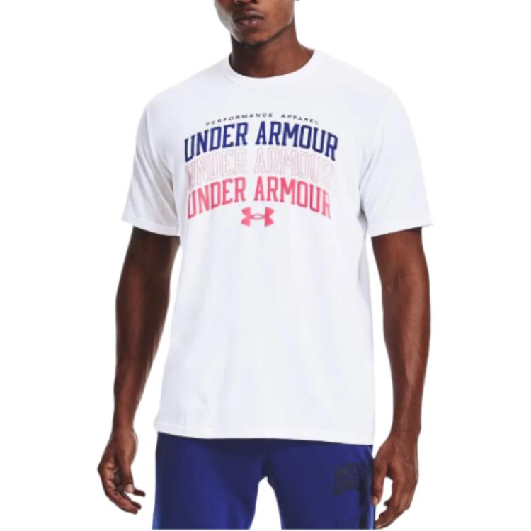 Under Armour Short Sleeve Letter Round Neck Pullover T-Shirt Men tops 1361671-100 L