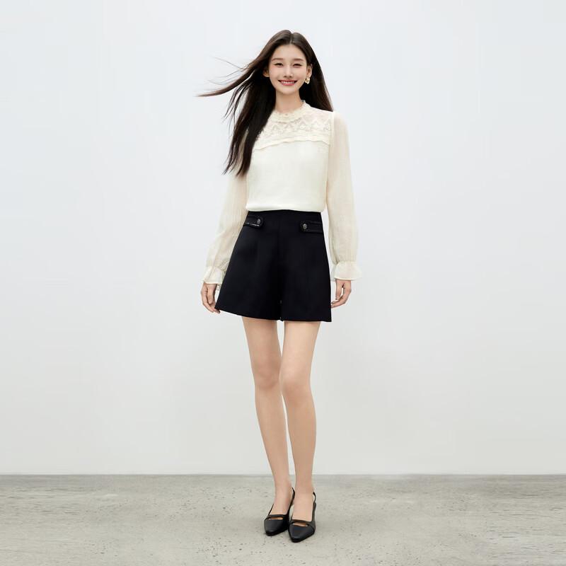 Elegant Stand Collar Lace Blouse