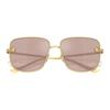 Versace Temple Logo Metal Square Sunglasses Women's Gold 65976351 VE228210025-Gold 59/15/140-h.51