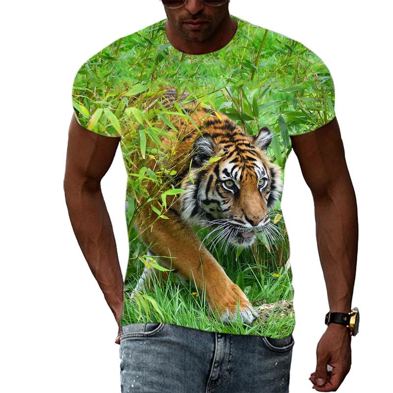 New Fashion 3D Printing Animal Tiger Graphic T Shirts Summer Casual Trend Hip Hop Harajuku Style T-shirt Trendyol Men's Store