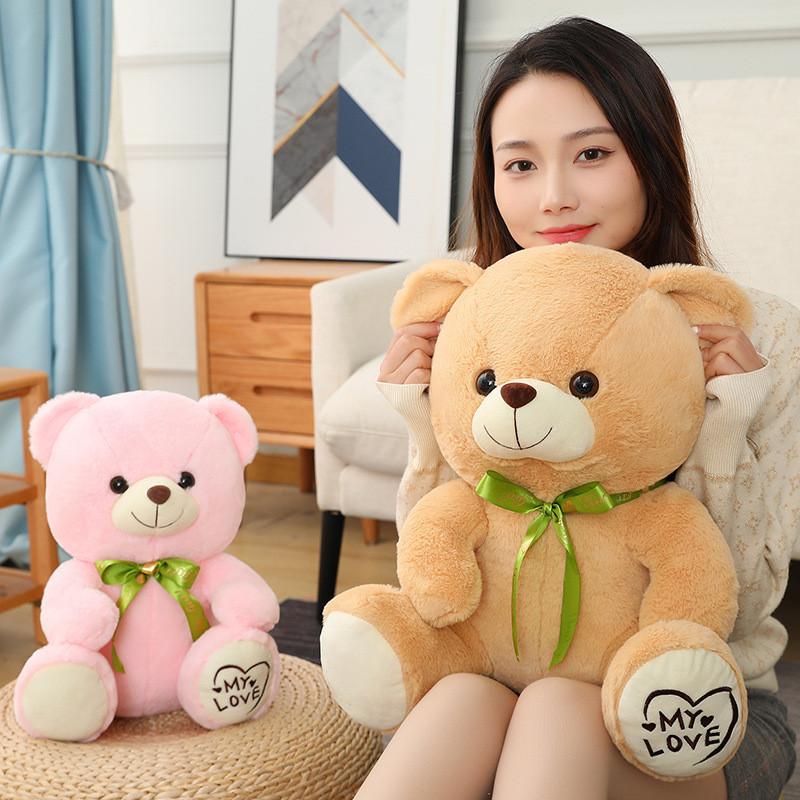 Posture Cute Sitting Teddy Bear Plush Toy Butterfly Festival Ribbon Gift Child