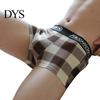 Men Panties Boxers U Convex Plaid Print Contrast Color Underwear Breathable Underpants Anti-septic Casual Mid Waist for Inner Wear