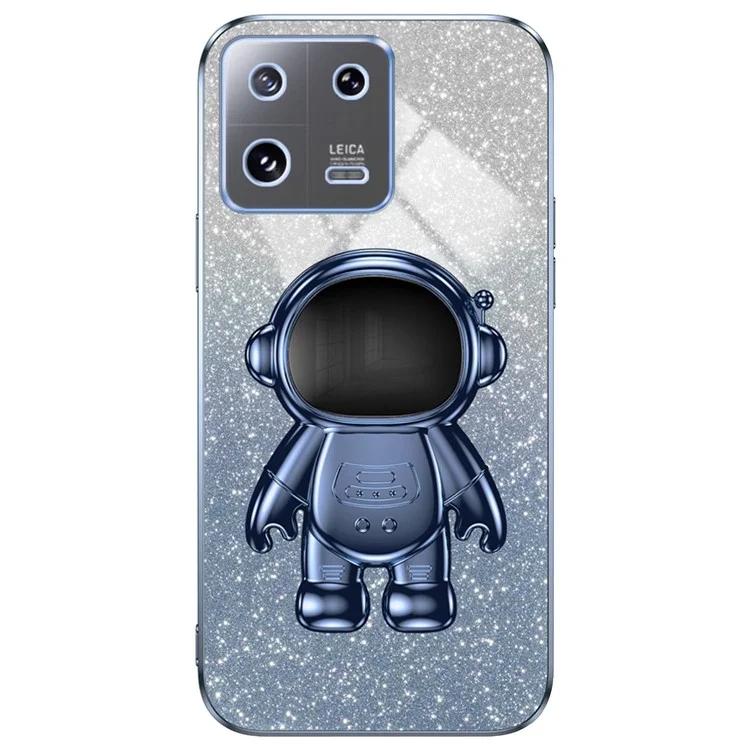 

For Xiaomi 13 Pro 5G Phone Case Glitter Powder Electroplated Cover with Astronaut Kickstand