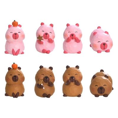 Capybaras Colorés Figurine à Collectionner Décoration Amusante et Mignonne pour la Maison ou les Espaces de Travail
