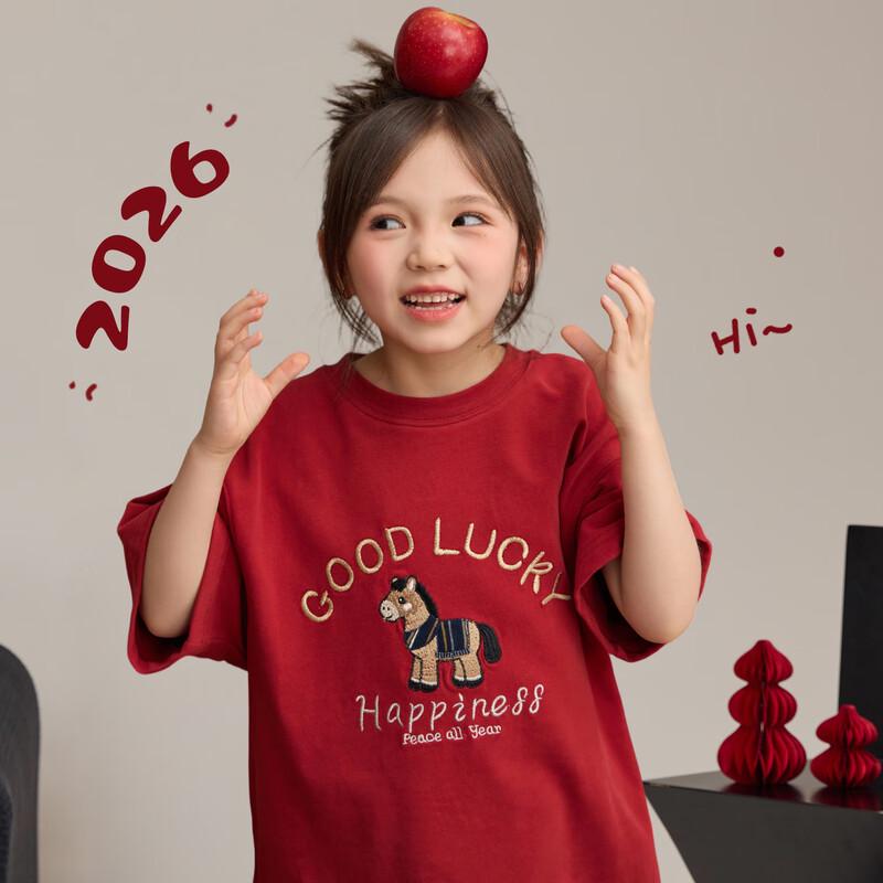 Счастливая лошадь Вышитая футболка для детей от Chenchen Mama 160