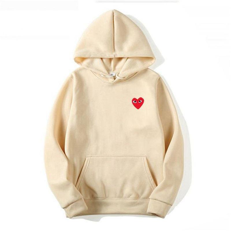 PLAY Kawakyu Embroidery Love Heart Unisex Oversized Hoodie - Autumn/Winter Plus Velvet Sweatshirt
