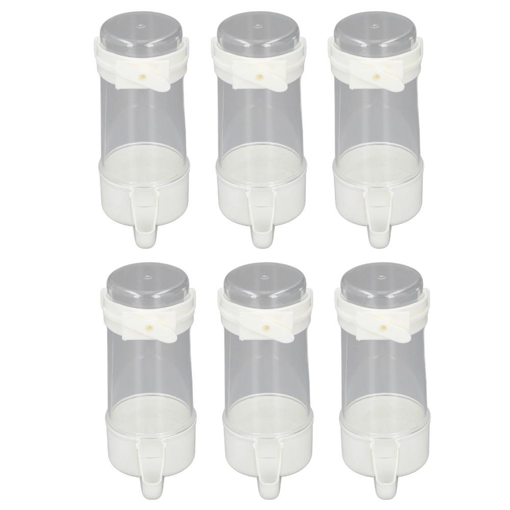 6pcs Spill Proof Bird Water Feeder Buckle-Style Bird Water Dispenser PET Bird Watering