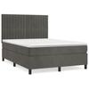 3143146 vidaXL Divan Bed and Mattress Dark Grey 140x200cm Velvet