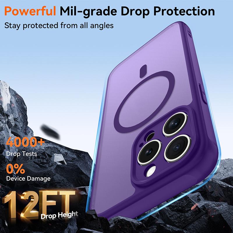Apple 13 Pro Max Magnetic Magsafe Semi-transparent Frosted Skin-feel Phone Case