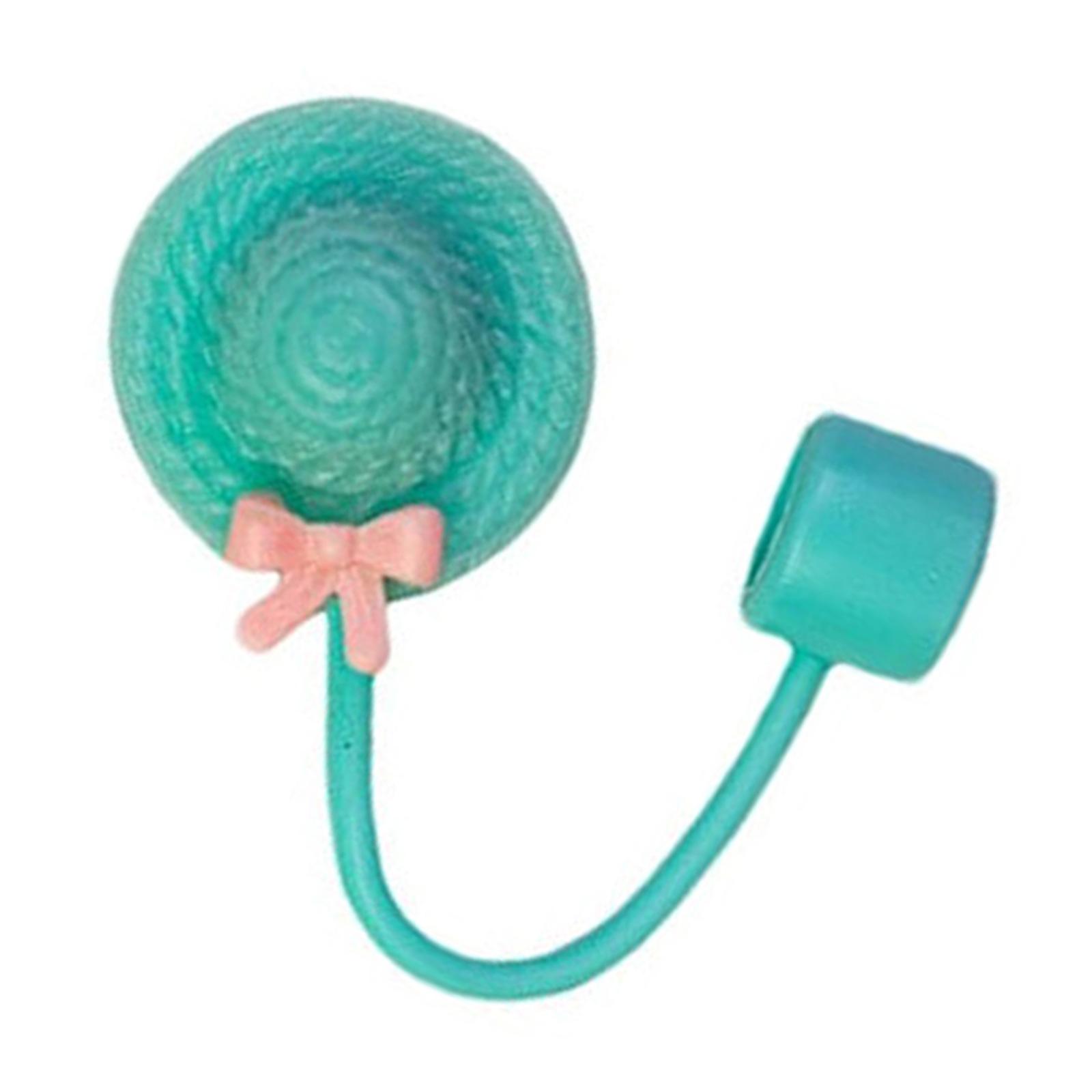 

Reusable Silicone Straw Covers Caps Lovely Hat Shape Straw Plug Dustproof Drinking Straw Tip Lid for Tumblers синий
