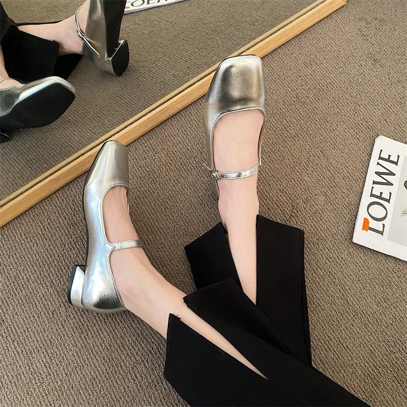 Fashion New Women's Temperament Women's Girls Sweet Mary Jane Pumps Shoes for Women Round Toe Ankle Warp High Heels Woman Dress Shoes