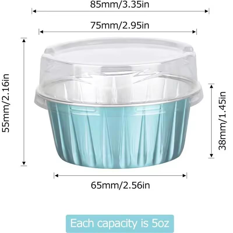 50 Unidades Mini Forminhas de Bolo Forminhas de Alumínio para Cupcake Forminhas de Papel para Assar Caixas para Muffins Forminhas de Pudim Antiaderentes para Sobremesa Ferramentas de Cozinha