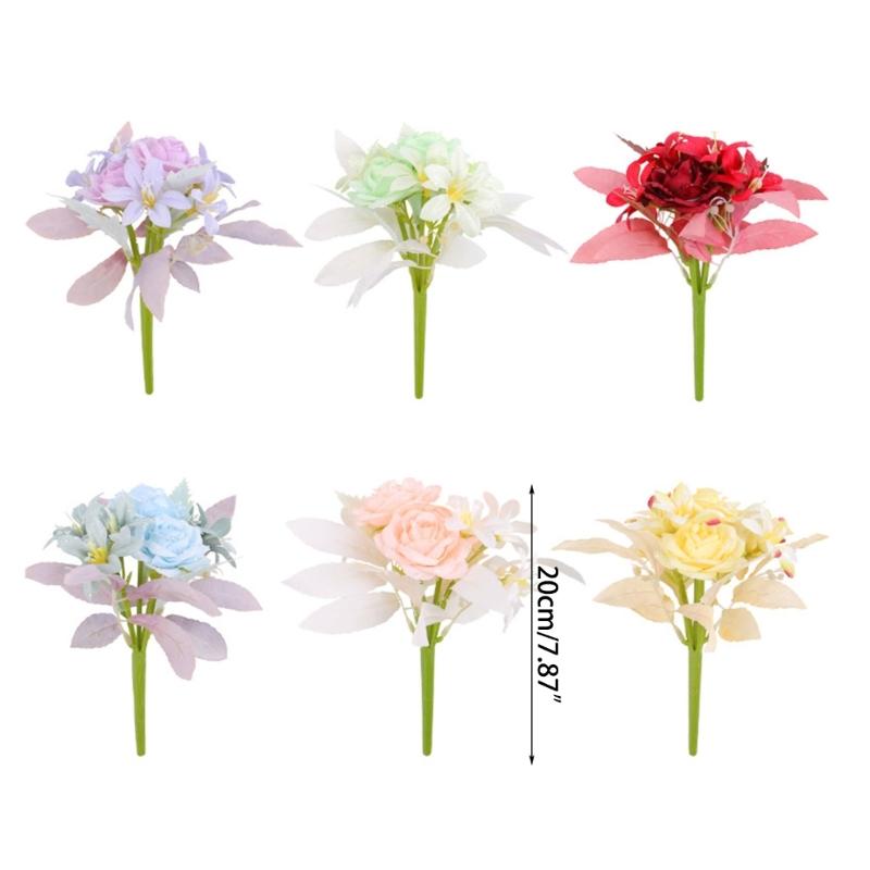 Artificial Flowers Artificial Rose Flower Bouquet for Wedding Party Decoration, Realistic Flower Table Centerpiece Decor