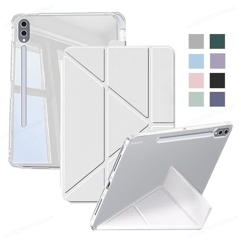 For Samsung Tab S10 S9 FE 10.9 Plus 12.4 13.1 Inch Case Acrylic Back Cover For Galaxy Tab A9 Plus S9 Fe 11" Pen Holder Cases