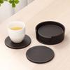 6Pcs Business Leather Coaster Heat-resistant Round/Square Drink Mat Tableware Pads  Kitchen