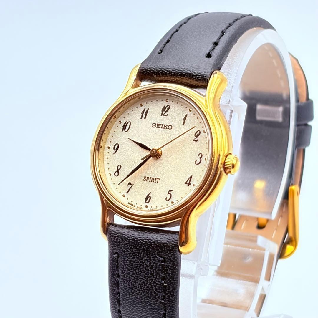 Good Condition Battery Strap Replaced SEIKO SPIRIT Quartz Watch Gold