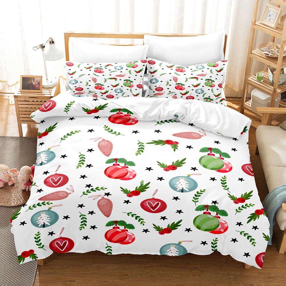 Christmas 3D Digital Printing Three-Piece Set, Bedding Kit, Christmas Knitting