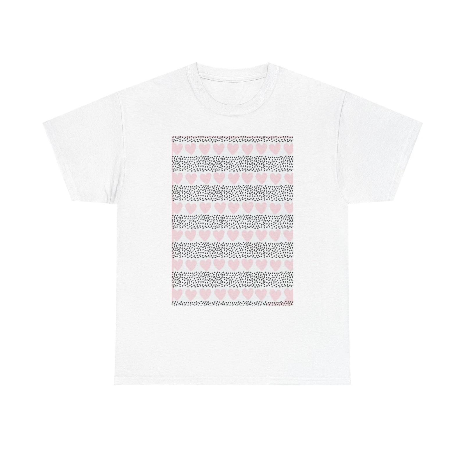 Men s and Women s T-shirts Pink Hearts Graphic XS