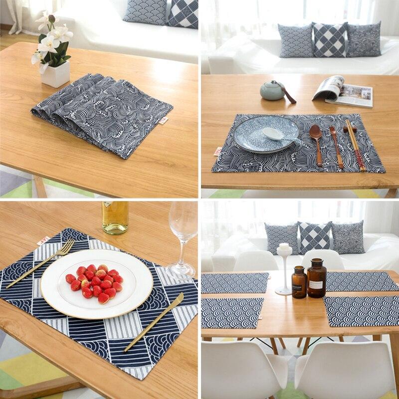 Waterproof Cotton And Linen Table Mat, Pattern Place Mat, Household Plate Mat, Water Coaster, Waterproof And Non-slip, Foldable.