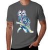Owl Colourful Owl Art Tshirt Casual Basic Short Sleeve Tshirt