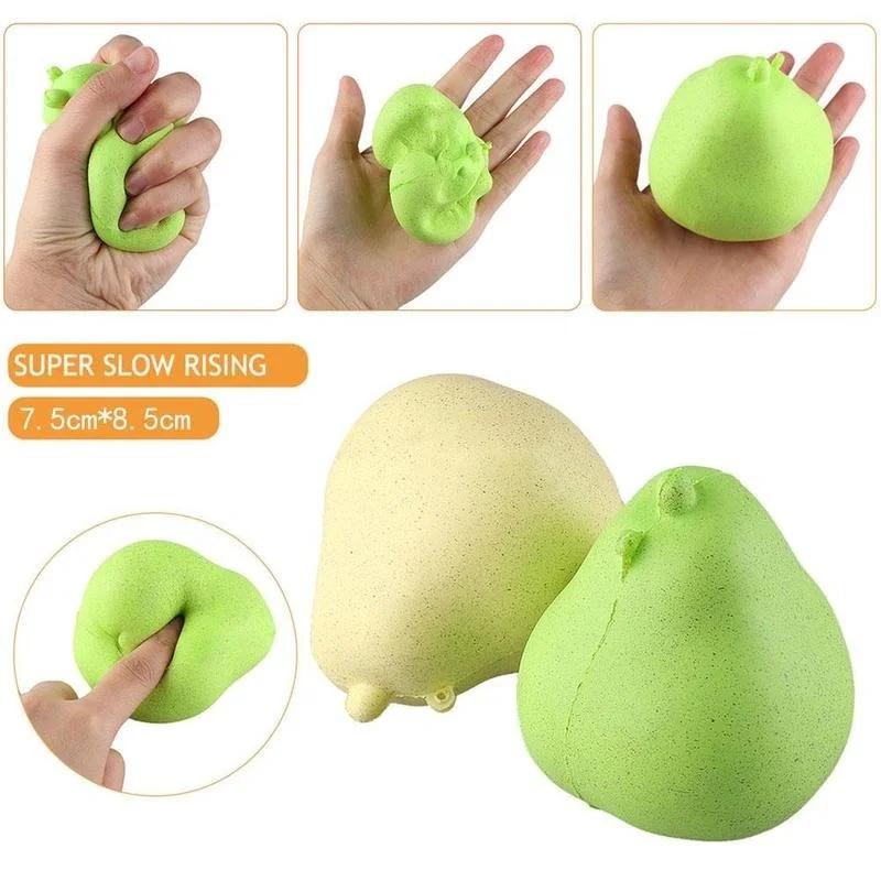 cute pear slow rising queeze toys cell phone handbags charm straps kawaii squishies bread