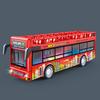 Sightseeing Plastic Bus With Sound And Light Functions Children Toy Inertia
