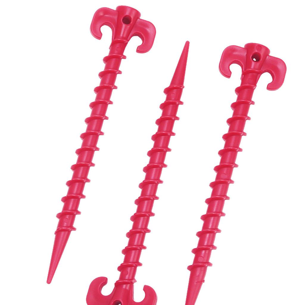 3Pcs Plastic Threaded Ram Horn Ground Pegs Outdoor Tent Pegs Picnic Canopy Ground Pegs Spiral