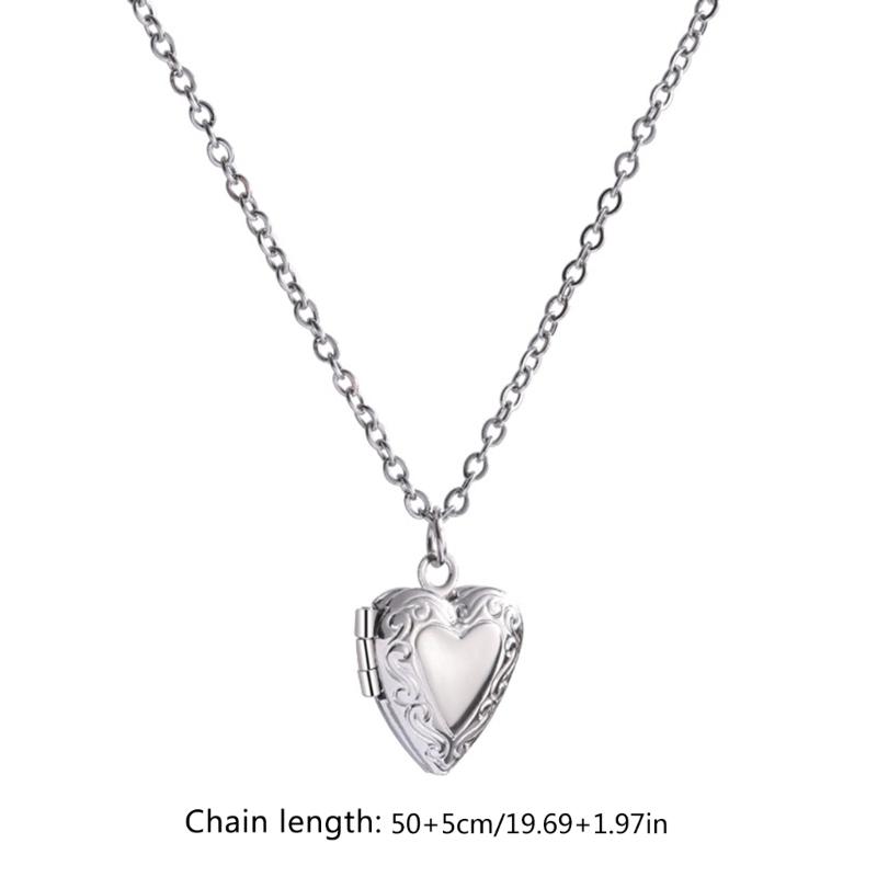 Silver Colors Necklace Single-layer Heart Openable Necklace for Women and Girls Fashion Choker Birthday Presents