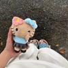 Japanese Sanrio Hawaii Black Skin Hello Kitty Plush Toy Cute Bag Pendant Decoration Cartoon Keychain Ornament Gift Friends